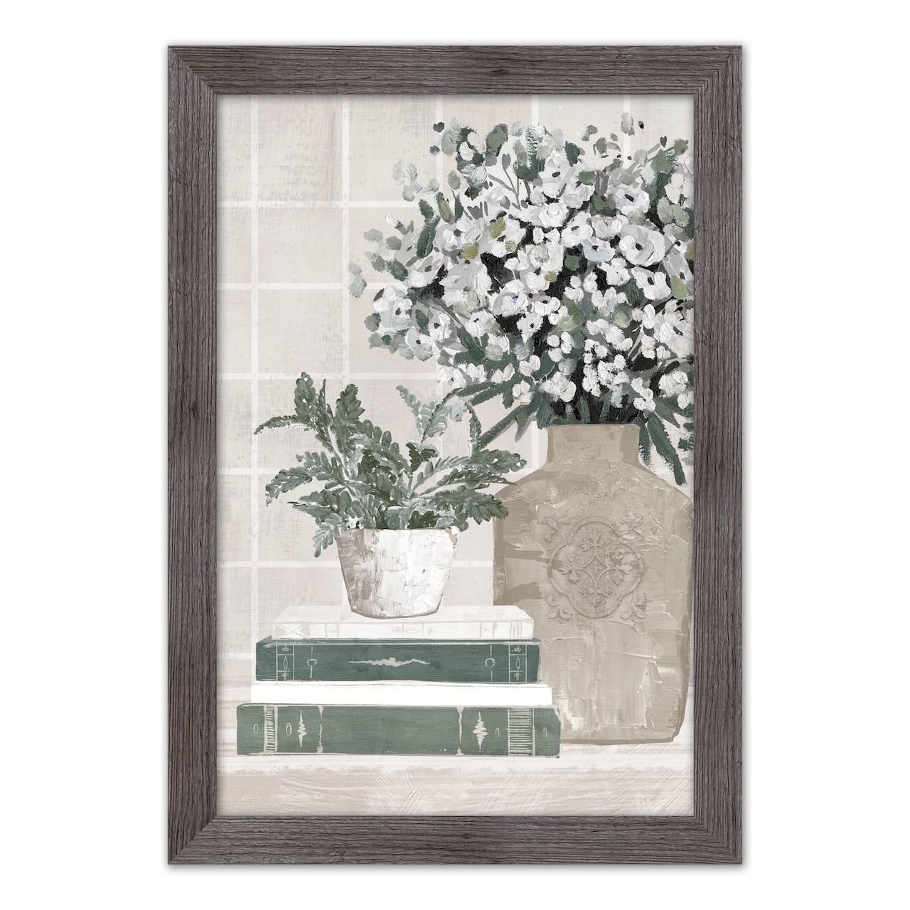 Soft Teal Books Framed Print Wall Hanging